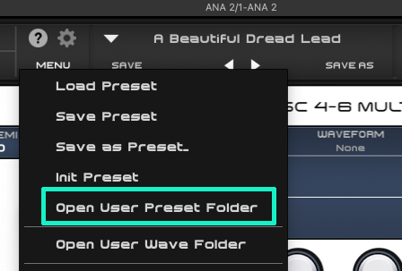 01-Open User Preset Folder